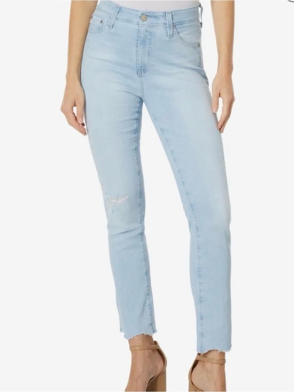 AG Adriano Goldschmied Light Blue High-Rise Skinny Jeans - Women Size 26